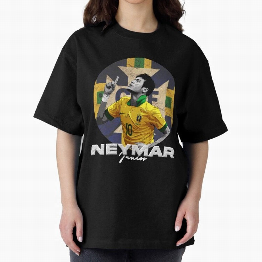 Neymar Junior Oversized T-Shirt Feel International Energy from FIFA World Cup 2026 USA Canada Mexico Centered on CR7, England and Germany Energy, Supporter Pride, Iconic Celebrations, Legendary Names and Global Match Day Energy; Ideal for Fans Who