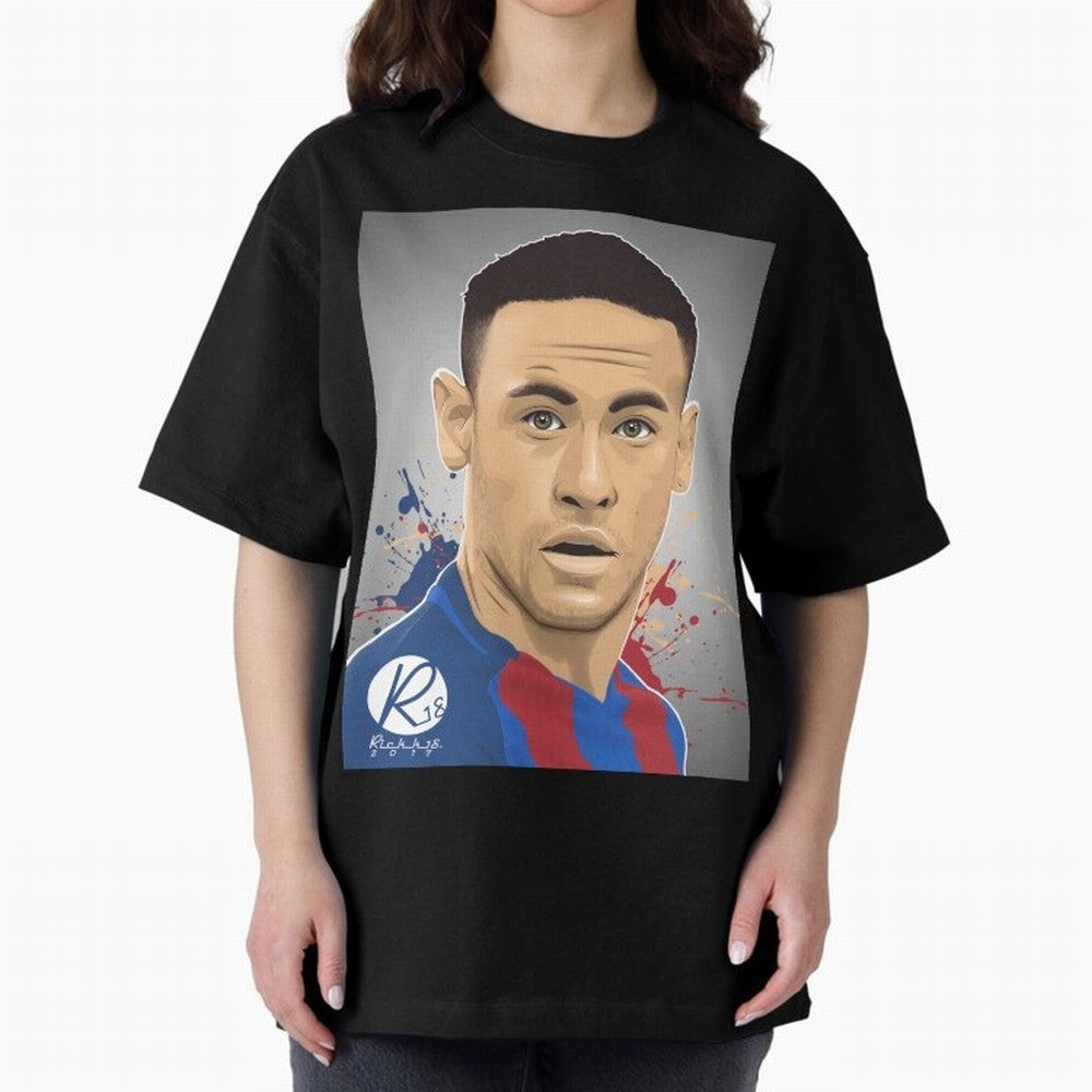 NEYMAR Oversized T-Shirt Follow the Final Road of FIFA World Cup 2026 USA Canada Mexico Spirit, Highlighting England and Germany, Messi and Cristiano Ronaldo, Match Day Excitement, Supporter Culture, Golden Goals and Global Football Passion; Made