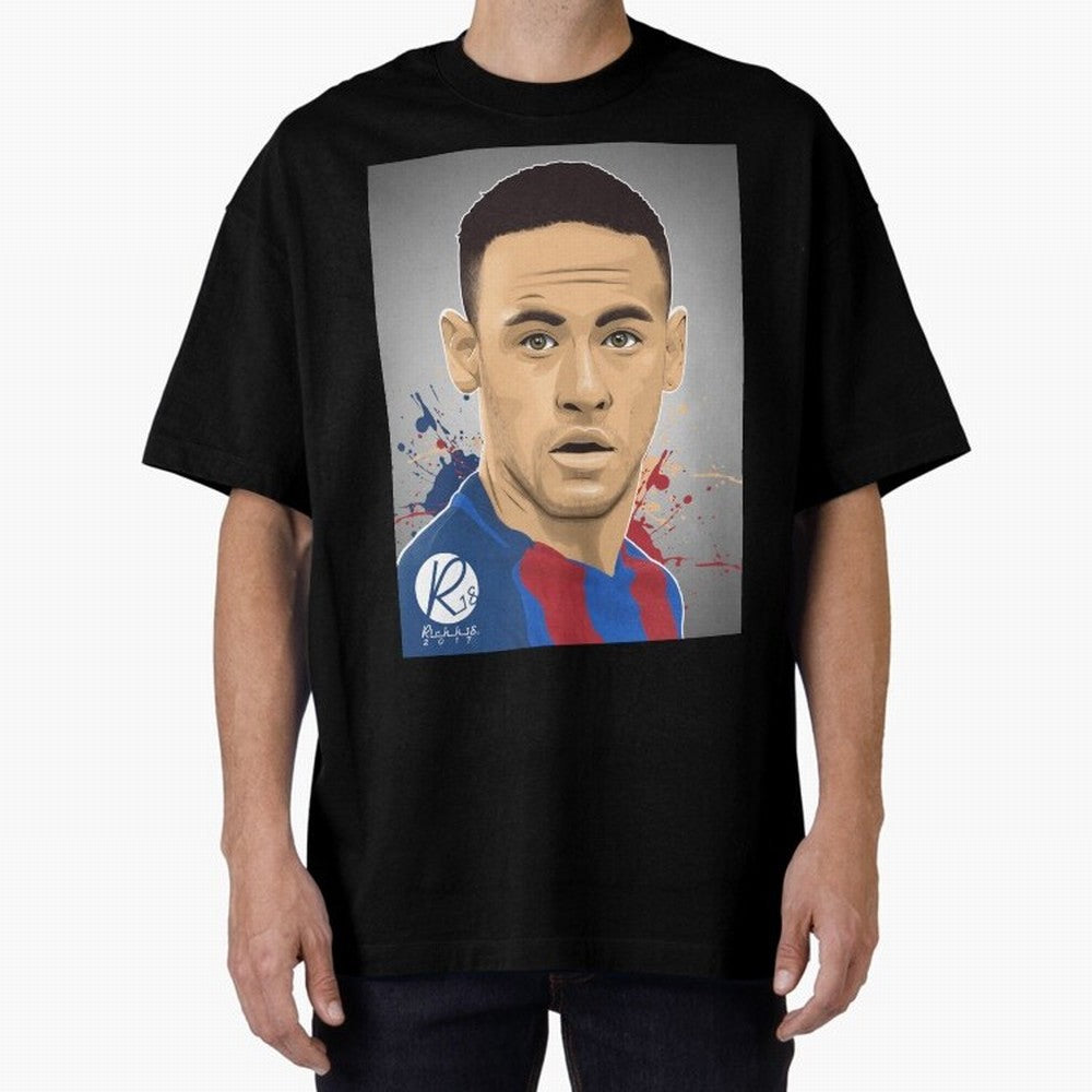 NEYMAR Oversized T-Shirt Follow the Final Road of FIFA World Cup 2026 USA Canada Mexico Spirit, Highlighting England and Germany, Messi and Cristiano Ronaldo, Match Day Excitement, Supporter Culture, Golden Goals and Global Football Passion; Made