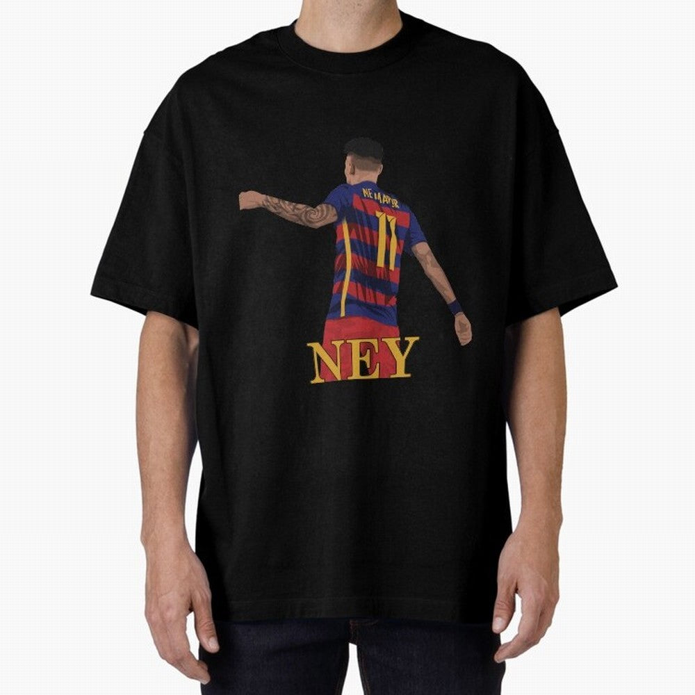 Neymar Oversized T-Shirt Celebrate National Team Dreams in FIFA World Cup 2026 Group Stage Spirit, Highlighting Argentina and Brazil, Cristiano Ronaldo, Championship Spirit, Famous Goals, Roaring Crowds and International Football Unity; Perfect for