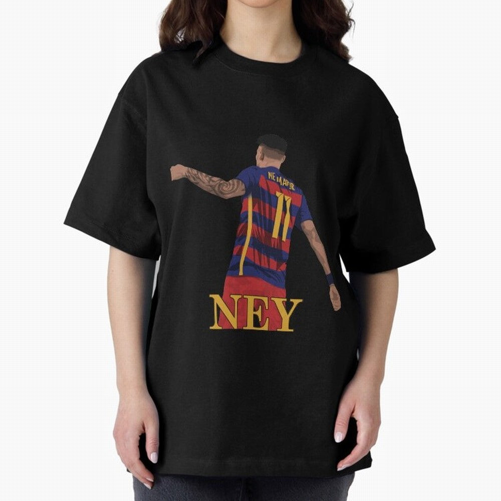 Neymar Oversized T-Shirt Celebrate National Team Dreams in FIFA World Cup 2026 Group Stage Spirit, Highlighting Argentina and Brazil, Cristiano Ronaldo, Championship Spirit, Famous Goals, Roaring Crowds and International Football Unity; Perfect for