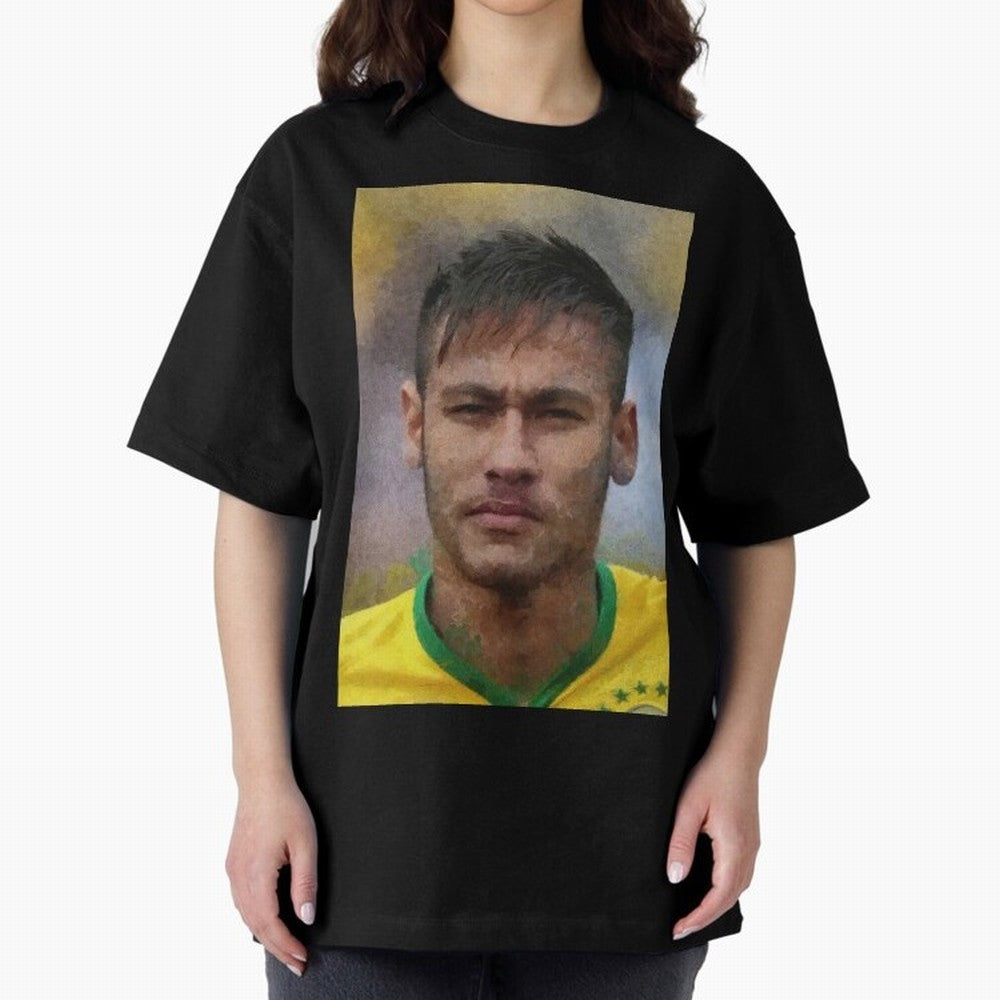 Neymar Oversized T-Shirt Carry Global Football Passion for FIFA World Cup 2026, with Messi and Cristiano Ronaldo, France, Global Supporter Spirit, Legendary Goals, National Colors and Tournament Celebration; Ideal for Football Dads, Football Moms,