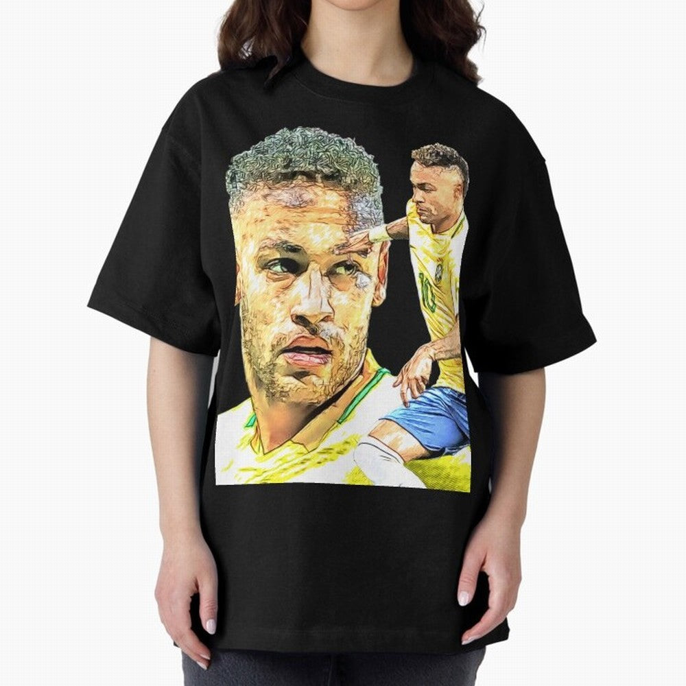 Neymar Futbol Oversized T-Shirt Feel the Roar of Match Day Hype around FIFA World Cup 2026, Messi and Cristiano Ronaldo, France and Portugal, Retro Football Energy, Iconic Rivalries, Trophy Chase Drama and Stadium Atmosphere; Made for Die Hard