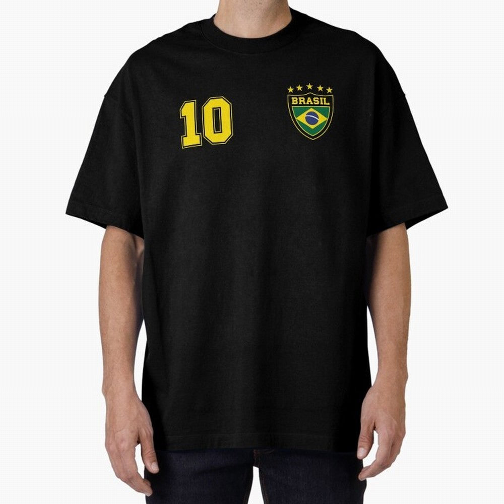 Classic Brasil Soccer No. 10 Brazil World Jersey Cup T Shirt Essential T-Shirt Fuel the Hype around FIFA World Cup 2026 for Fans of CR7 and Messi and Spain, Bringing Worldwide Fan Energy, Dramatic Goals, Stadium Lights and Championship