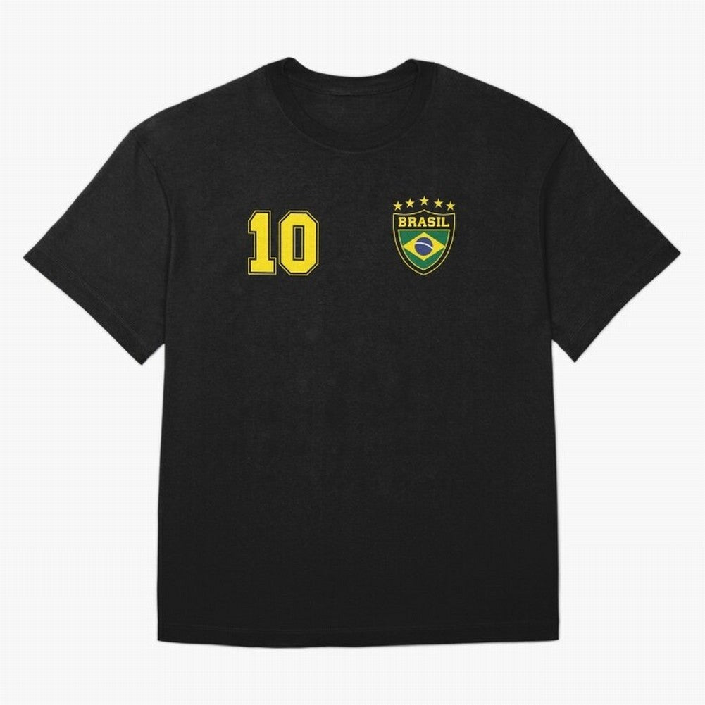 Classic Brasil Soccer No. 10 Brazil World Jersey Cup T Shirt Essential T-Shirt Fuel the Hype around FIFA World Cup 2026 for Fans of CR7 and Messi and Spain, Bringing Worldwide Fan Energy, Dramatic Goals, Stadium Lights and Championship