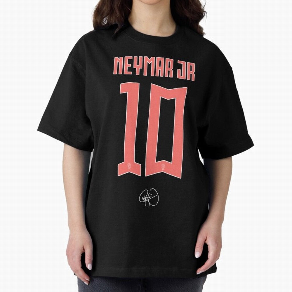 Neymar 10 Oversized T-Shirt Show Fan Pride Across FIFA World Cup 2026 for Fans of Haaland and Mbappe and England and Germany, Bringing Worldwide Fan Energy, Dramatic Goals, Stadium Lights and Championship Celebrations; Perfect for People Who Love