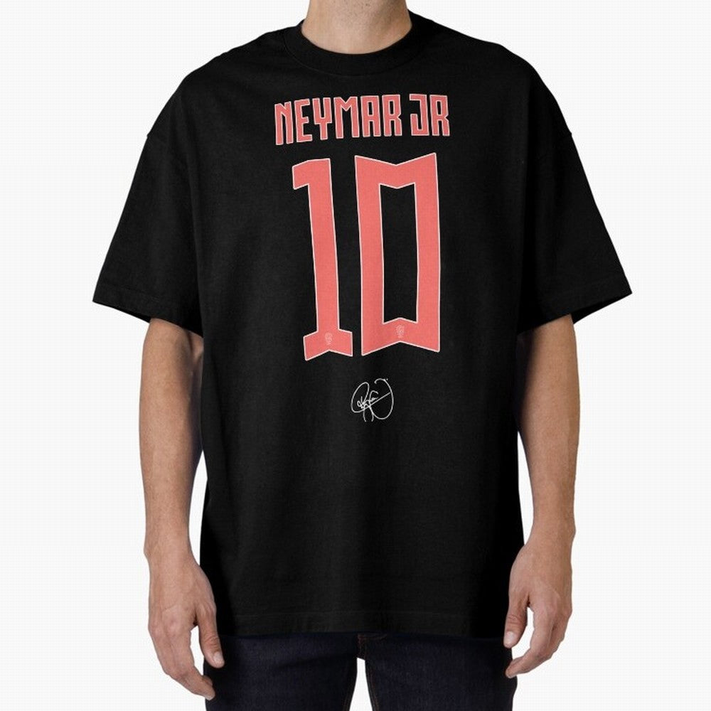 Neymar 10 Oversized T-Shirt Show Fan Pride Across FIFA World Cup 2026 for Fans of Haaland and Mbappe and England and Germany, Bringing Worldwide Fan Energy, Dramatic Goals, Stadium Lights and Championship Celebrations; Perfect for People Who Love