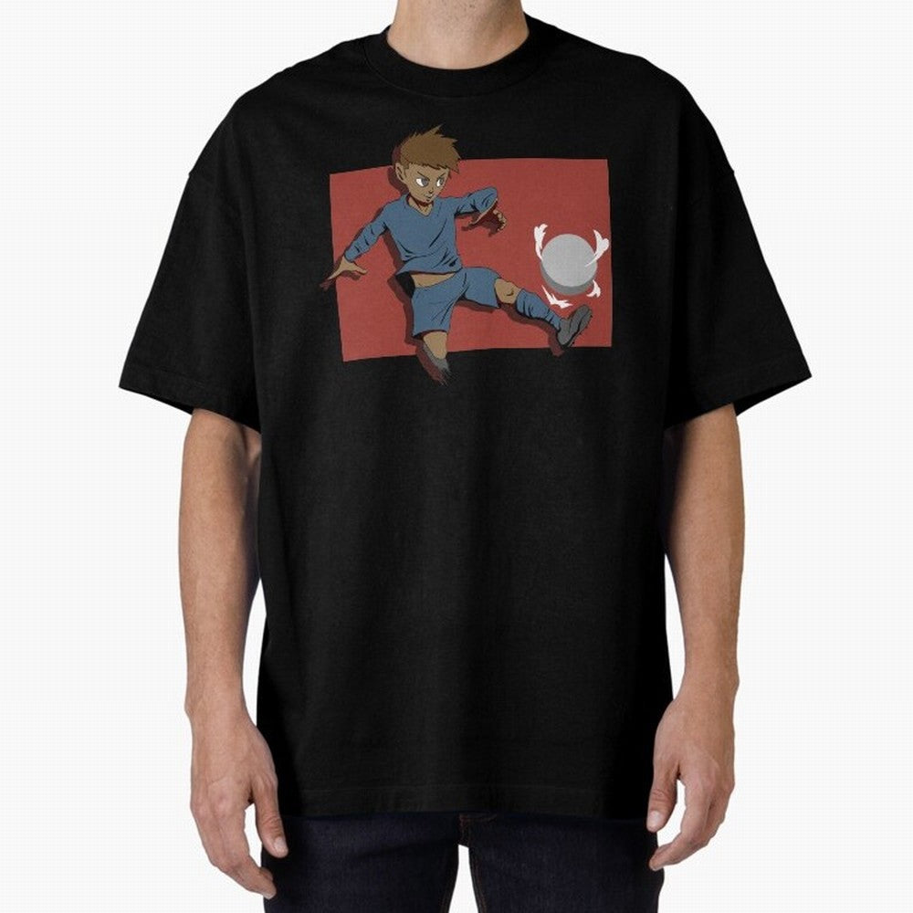 Footballer in action Oversized T-Shirt Celebrate the Stars of FIFA World Cup 2026 Spirit, Built around Spain and Netherlands, Mbappe, Sports Nostalgia, International Competition, Famous Players and Unforgettable Victories; Great for Supporters Who