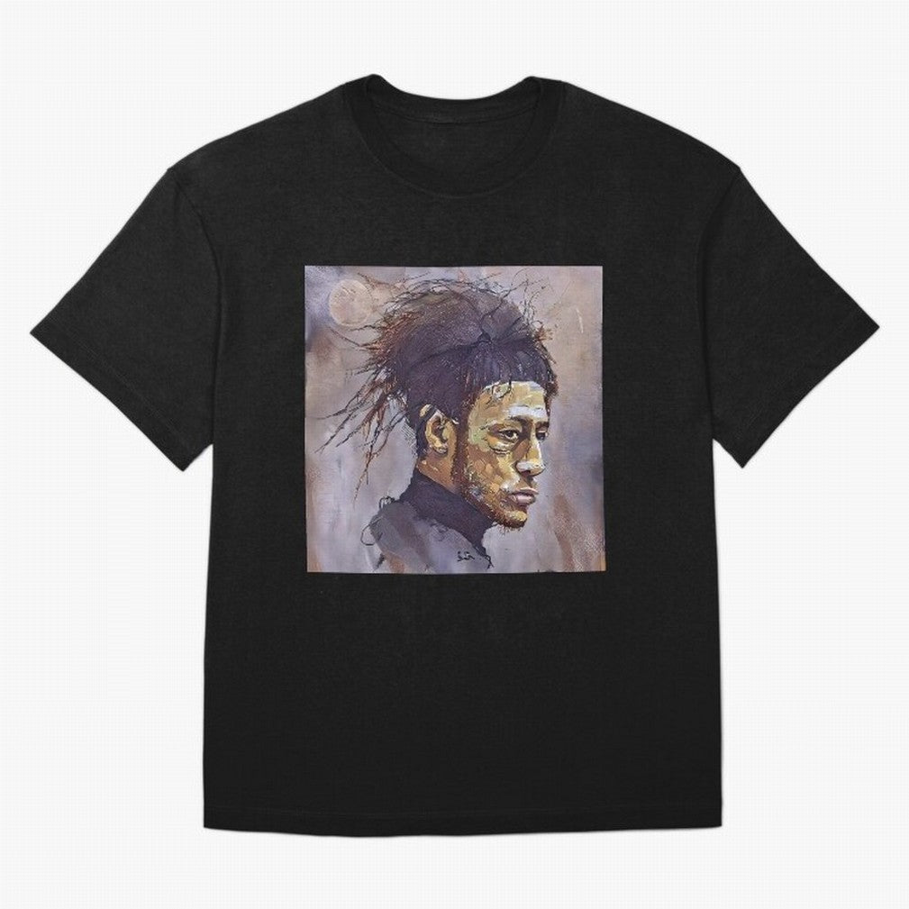 sketch of Neymar Oversized T-Shirt Honor the Beautiful Game during FIFA World Cup 2026 USA Canada Mexico Spirit, Driven by France and Portugal, CR7, Vintage Soccer Flavor, Modern Football Stars, National Flags and Final Night Emotion; Ideal for