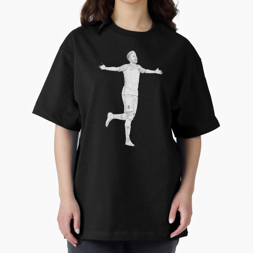 Neymar Joga Bonito Oversized T-Shirt Carry the Dream of FIFA World Cup 2026 Spirit, Capturing Spain, Messi, Sports Nostalgia, International Competition, Famous Players and Unforgettable Victories; Created for Match Day Parties, Soccer Gifts, Fan