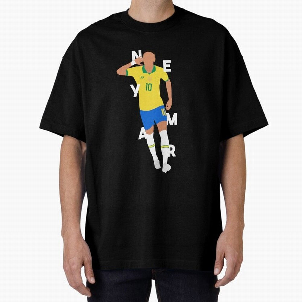 Neymar x Brazil Oversized T-Shirt Carry the Dream of Global Football Passion for FIFA World Cup 2026 Group Stage, Celebrating CR7 and Messi, France and Portugal, Global Supporter Spirit, Legendary Goals, National Colors and Tournament Celebration;