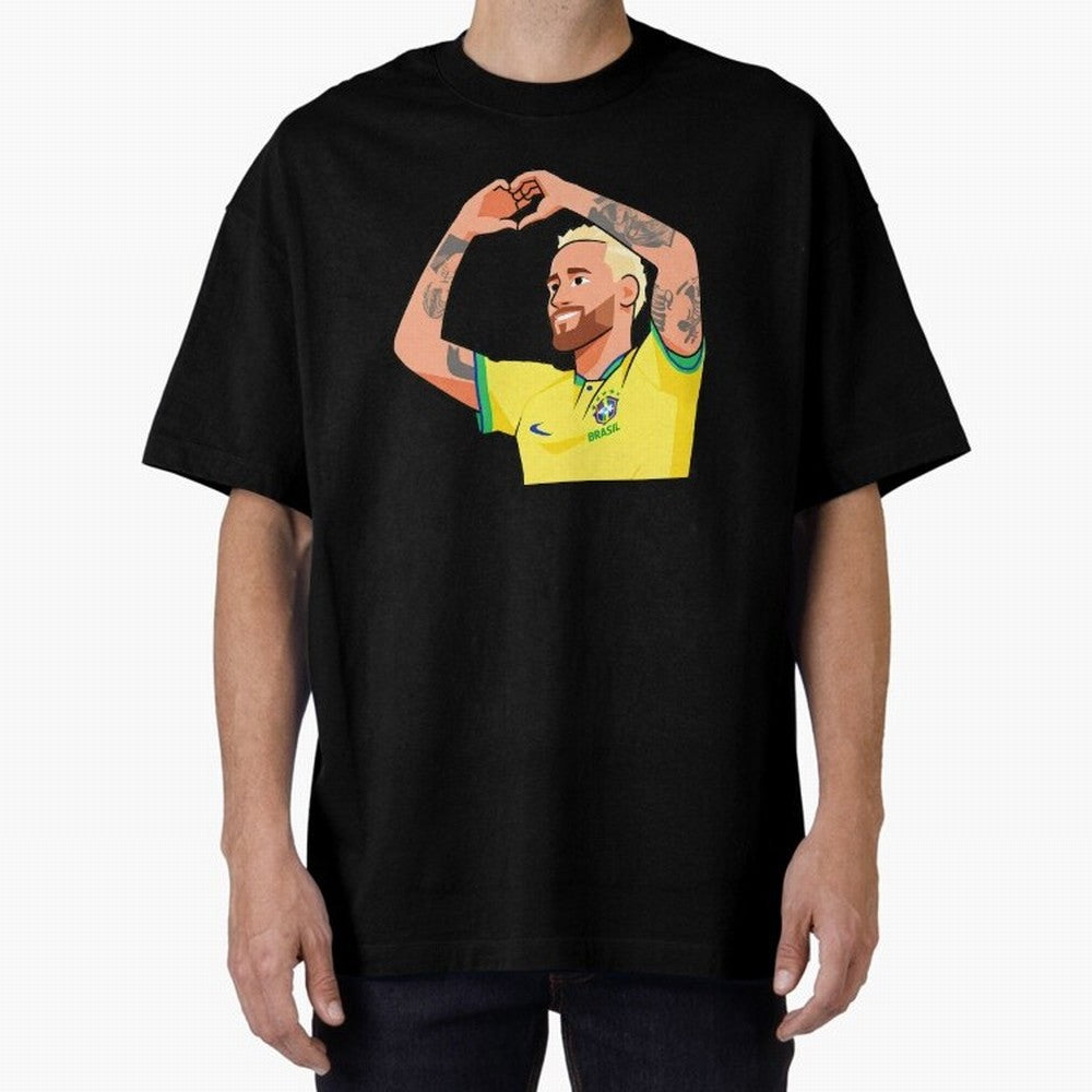 World Cup Neymar Oversized T-Shirt Capture FIFA World Cup 2026 USA Canada Mexico Spirit, Featuring Brazil, Cristiano Ronaldo, Haaland and CR7, Championship Spirit, Famous Goals, Roaring Crowds and International Football Unity; Ideal for Football
