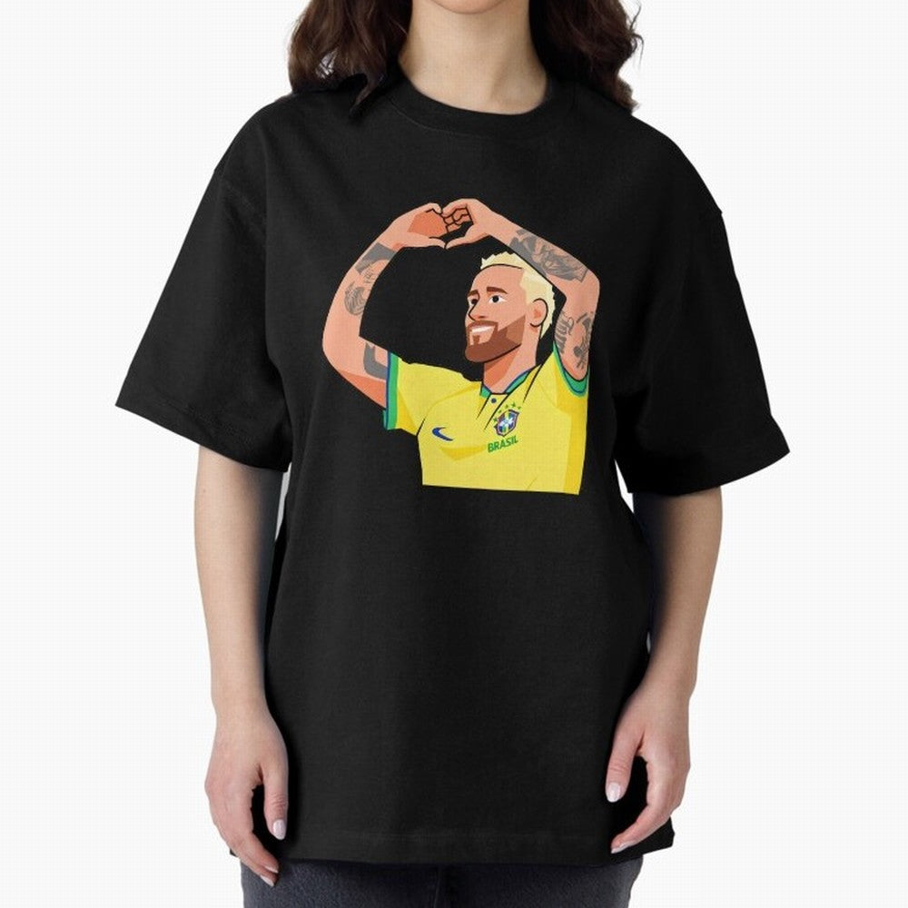 World Cup Neymar Oversized T-Shirt Capture FIFA World Cup 2026 USA Canada Mexico Spirit, Featuring Brazil, Cristiano Ronaldo, Haaland and CR7, Championship Spirit, Famous Goals, Roaring Crowds and International Football Unity; Ideal for Football