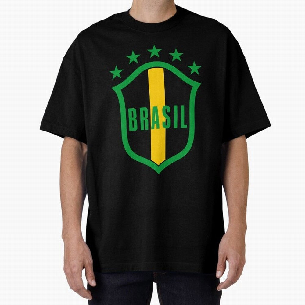 BRASIL LOGO 002 Oversized T-Shirt Bring Stadium Energy to Global Football Passion for FIFA World Cup 2026 Group Stage, Highlighting CR7 and Messi, Portugal, Spain and Germany, Game Day Rituals, Football Legends, Country Pride and the Road to the