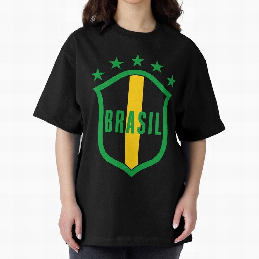 BRASIL LOGO 002 Oversized T-Shirt Bring Stadium Energy to Global Football Passion for FIFA World Cup 2026 Group Stage, Highlighting CR7 and Messi, Portugal, Spain and Germany, Game Day Rituals, Football Legends, Country Pride and the Road to the