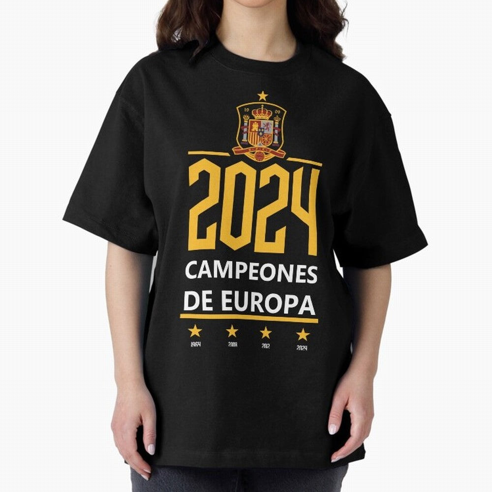 Campeonato Europa 2024 Oversized T-Shirt Remember Iconic Moments from FIFA World Cup 2026 USA Canada Mexico Capturing CR7, France Energy, Fan Favorite Moments, National Team Passion, Big Match Drama and Soccer History; Great for Supporters Who Love