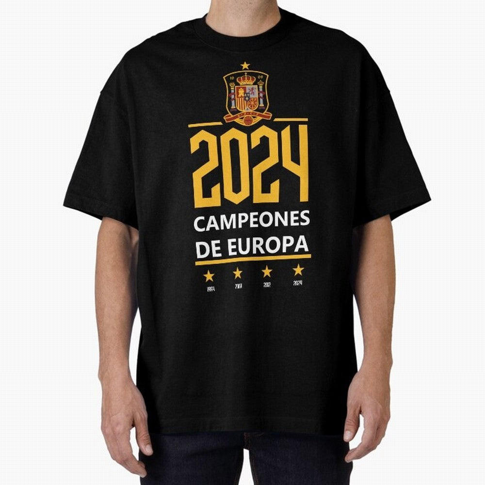 Campeonato Europa 2024 Oversized T-Shirt Remember Iconic Moments from FIFA World Cup 2026 USA Canada Mexico Capturing CR7, France Energy, Fan Favorite Moments, National Team Passion, Big Match Drama and Soccer History; Great for Supporters Who Love