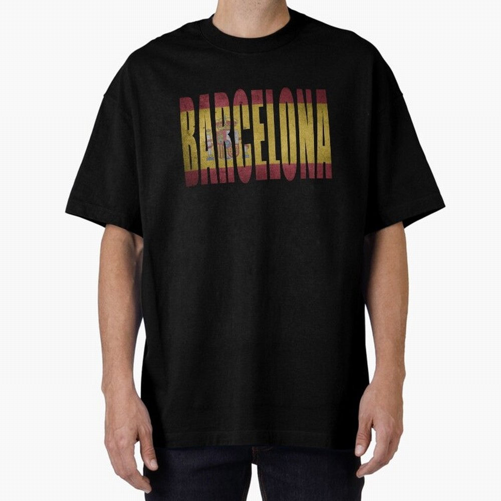 Barcelona city Oversized T-Shirt Upgrade FIFA World Cup 2026 Group Stage for Fans of Messi and Cristiano Ronaldo and France and Portugal, Bringing Match Day Excitement, Supporter Culture, Golden Goals and Global Football Passion; Ideal for Football