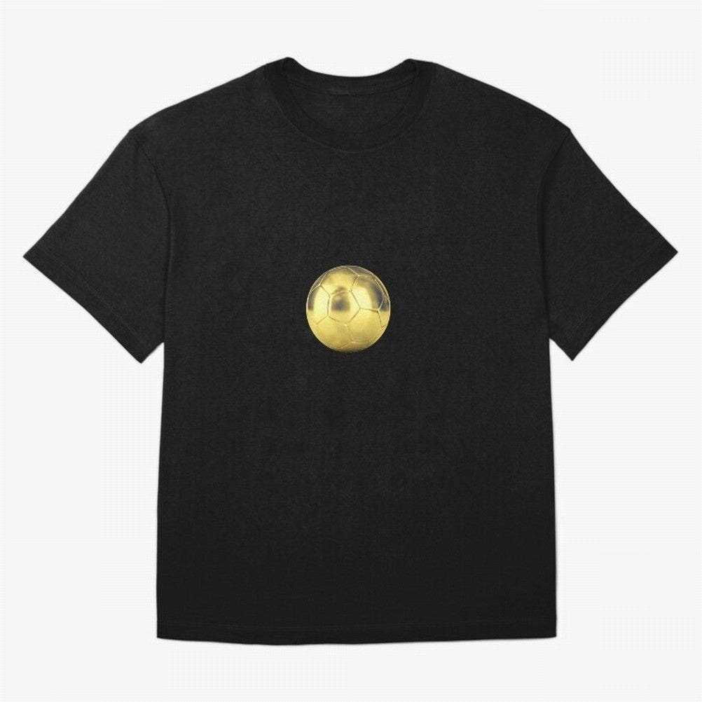 Gold Football | Golden Football Good Quality Oversized T-Shirt Share the Excitement of FIFA World Cup 2026 USA Canada Mexico Spirit, Filled with Argentina, Mbappe and Neymar, Retro Football Energy, Iconic Rivalries, Trophy Chase Drama and Stadium