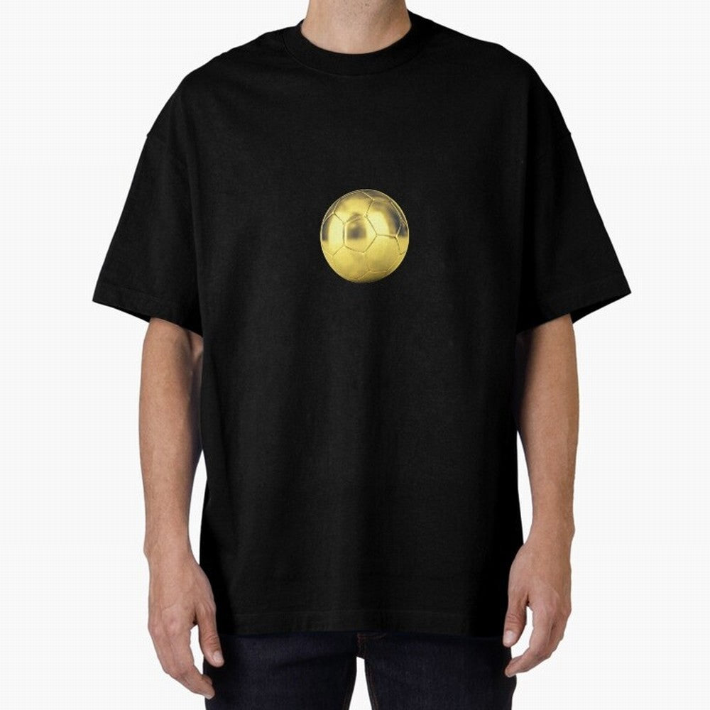 Gold Football | Golden Football Good Quality Oversized T-Shirt Share the Excitement of FIFA World Cup 2026 USA Canada Mexico Spirit, Filled with Argentina, Mbappe and Neymar, Retro Football Energy, Iconic Rivalries, Trophy Chase Drama and Stadium