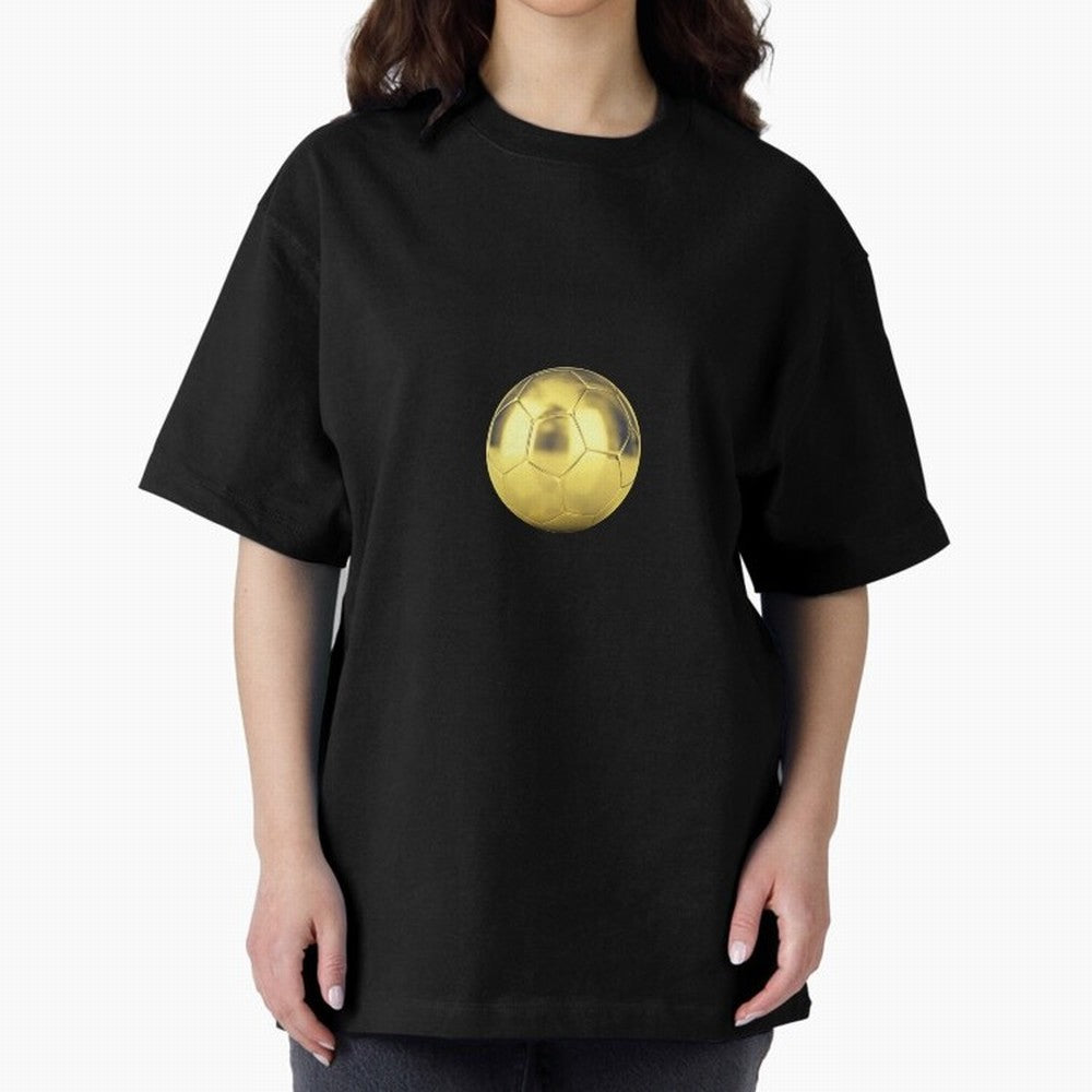 Gold Football | Golden Football Good Quality Oversized T-Shirt Share the Excitement of FIFA World Cup 2026 USA Canada Mexico Spirit, Filled with Argentina, Mbappe and Neymar, Retro Football Energy, Iconic Rivalries, Trophy Chase Drama and Stadium