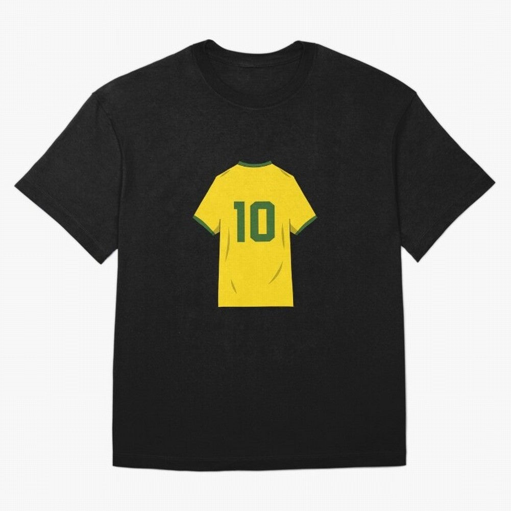 Pele Classic World Cup Jersey Oversized T-Shirt Bring Home FIFA World Cup 2026 Group Stage Spirit, Centered on Brazil, Haaland and Mbappe, Football Festival Excitement, Trophy Ambitions, Country Rivalries and Star Player Buzz; Made for Die Hard