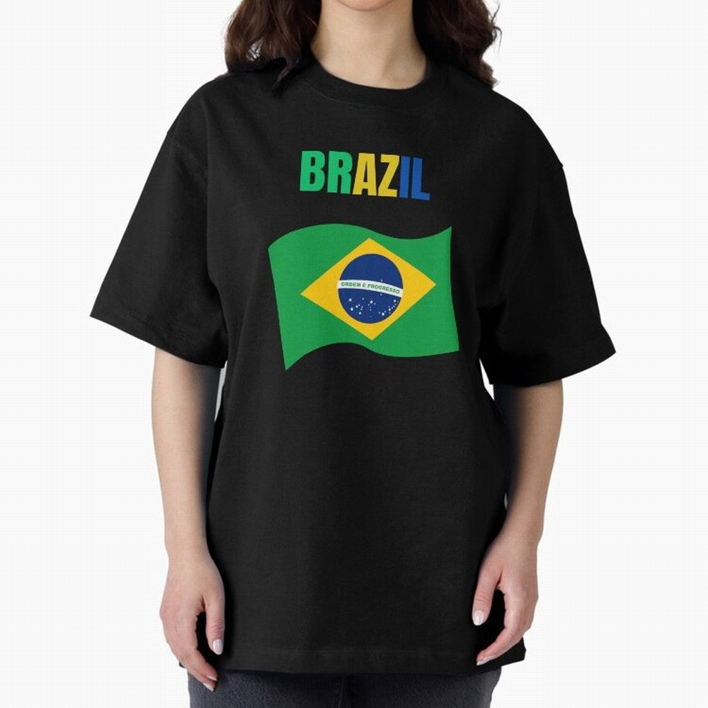 I love Brazil Oversized T-Shirt Represent Football Lovers during the FIFA World Cup 2026 Group Stage Journey through Cristiano Ronaldo Highlights, Spain and Netherlands Pride, Football Passion, Legendary Performances, Festival Vibes and Supporter