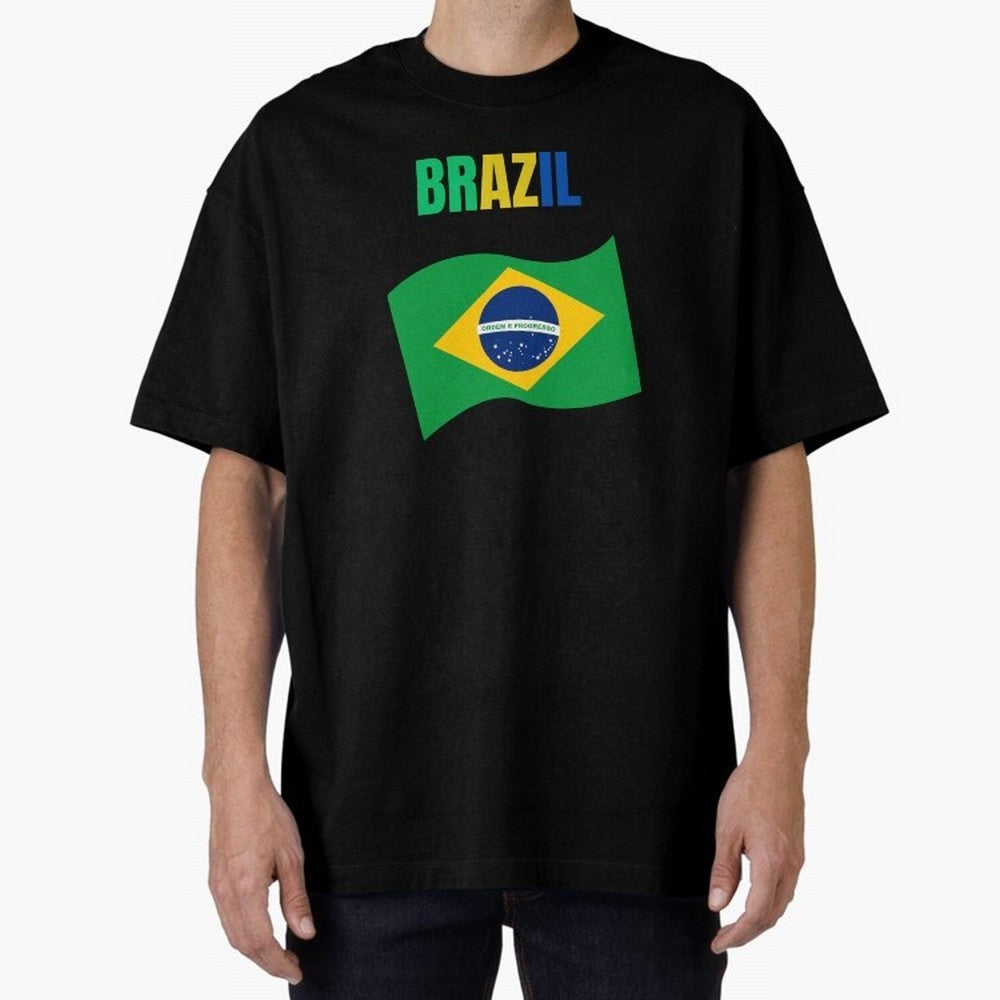 I love Brazil Oversized T-Shirt Represent Football Lovers during the FIFA World Cup 2026 Group Stage Journey through Cristiano Ronaldo Highlights, Spain and Netherlands Pride, Football Passion, Legendary Performances, Festival Vibes and Supporter