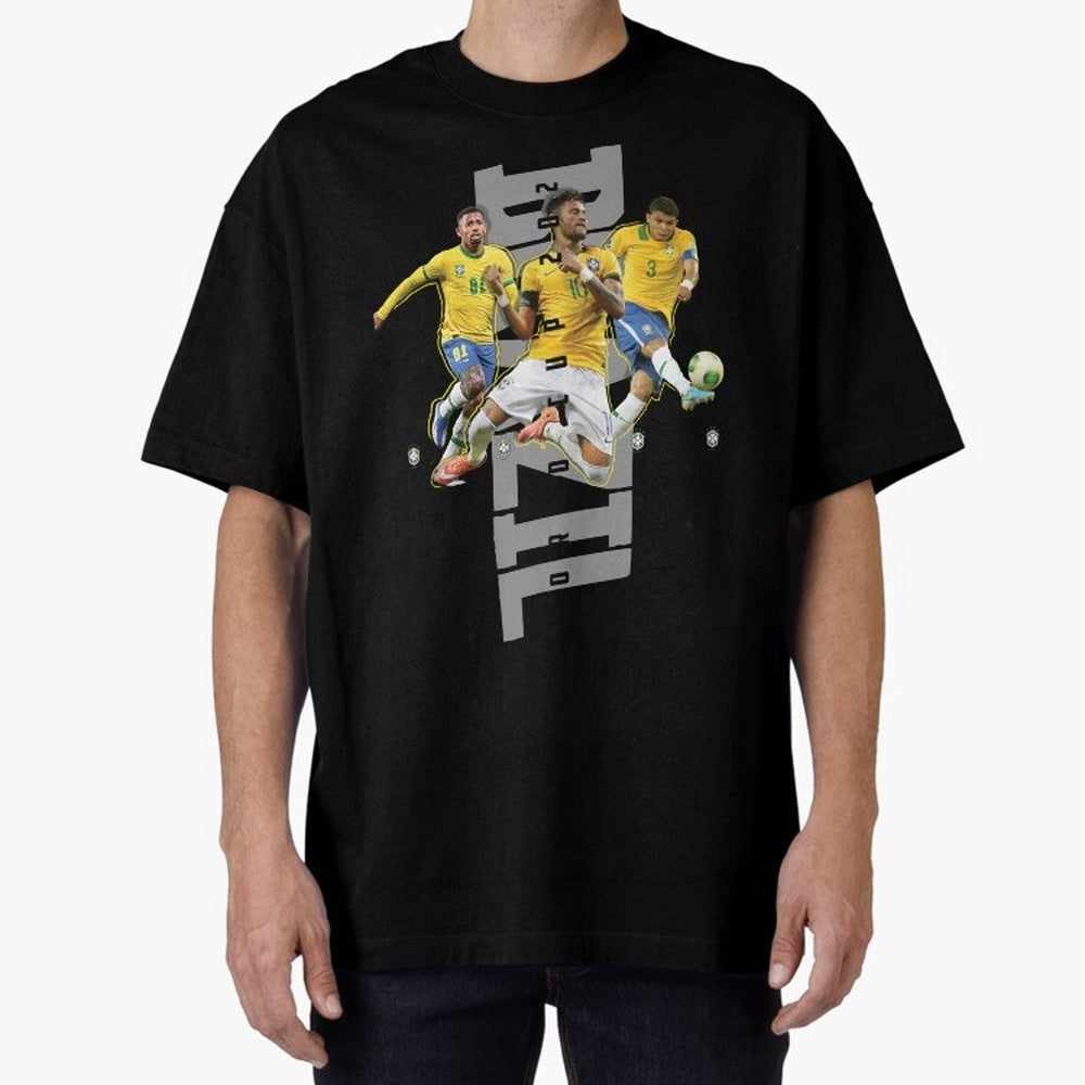 Brazil World cup 2022 Oversized T-Shirt Capture FIFA World Cup 2026 Group Stage Spirit, Driven by Portugal, CR7, Football Festival Excitement, Trophy Ambitions, Country Rivalries and Star Player Buzz; Perfect for Supporters Who Want Bold Football