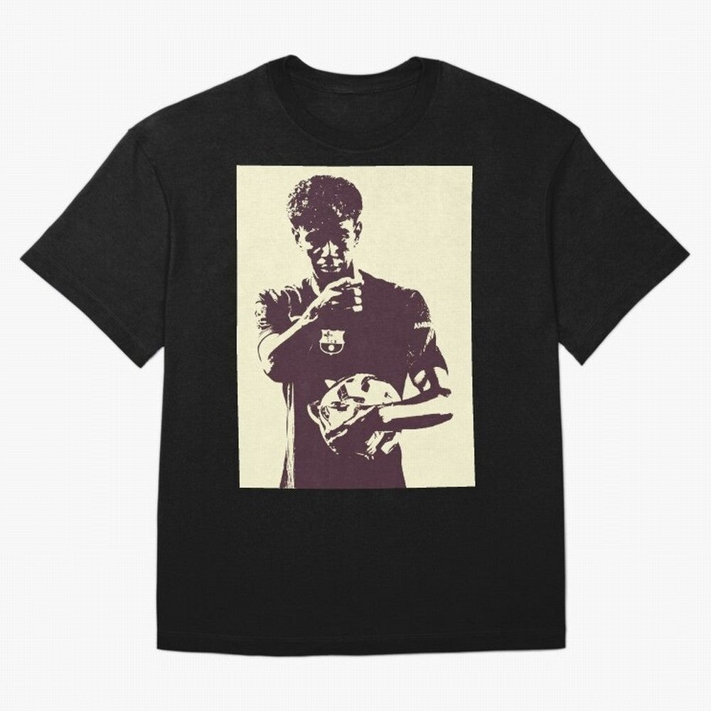 Lamine Yamal black and white Oversized T-Shirt Represent Football Lovers during Global Football Passion for FIFA World Cup 2026 Group Stage, Made for Cristiano Ronaldo, Haaland and CR7, England, Worldwide Fan Energy, Dramatic Goals, Stadium Lights