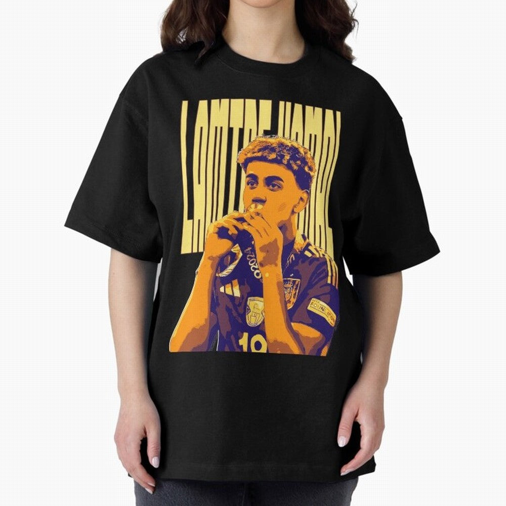 Lamine yamal pop art Oversized T-Shirt Fuel Your Fan Pride for FIFA World Cup 2026 Group Stage Connected to Cristiano Ronaldo, Haaland and CR7, England Energy, Goal Celebration Energy, Supporter Heritage, Football Icons and Worldwide Tournament