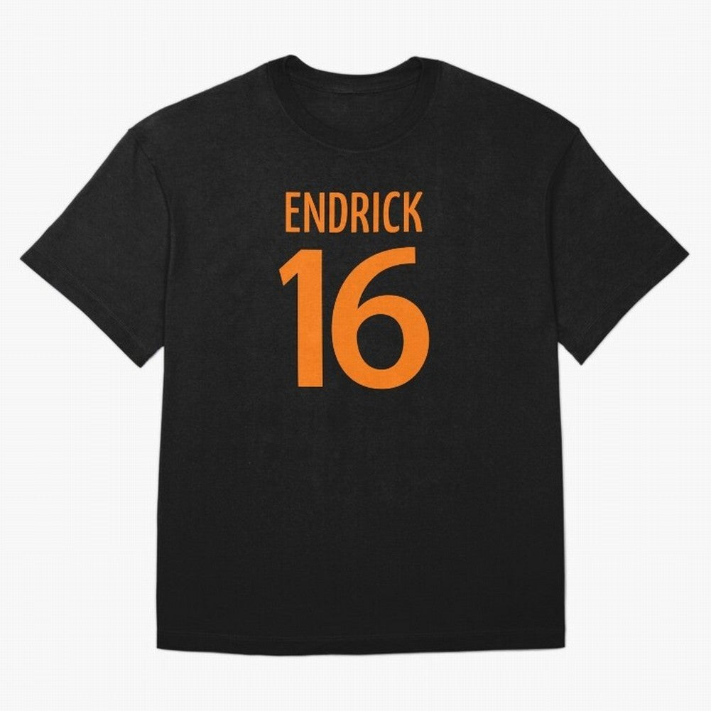 Football Player #16 | Soccer Sports (Orange Design) Classic T-Shirt Bring Stadium Energy to the FIFA World Cup 2026 Group Stage Journey through Messi and Cristiano Ronaldo Highlights, Portugal Pride, Global Supporter Spirit, Legendary Goals,
