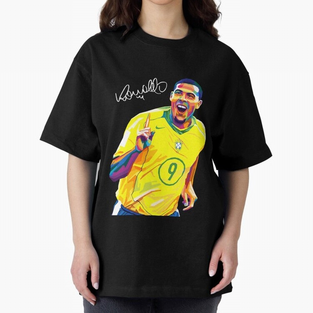 Ronaldo 9 Wpap Pop Art Oversized T-Shirt Bring FIFA World Cup 2026 USA Canada Mexico Spirit, Made for England, Haaland, Vintage Soccer Flavor, Modern Football Stars, National Flags and Final Night Emotion; Made for Collectors Who Enjoy Iconic