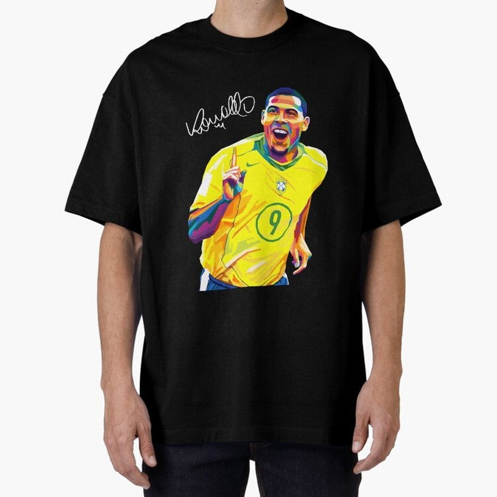 Ronaldo 9 Wpap Pop Art Oversized T-Shirt Bring FIFA World Cup 2026 USA Canada Mexico Spirit, Made for England, Haaland, Vintage Soccer Flavor, Modern Football Stars, National Flags and Final Night Emotion; Made for Collectors Who Enjoy Iconic