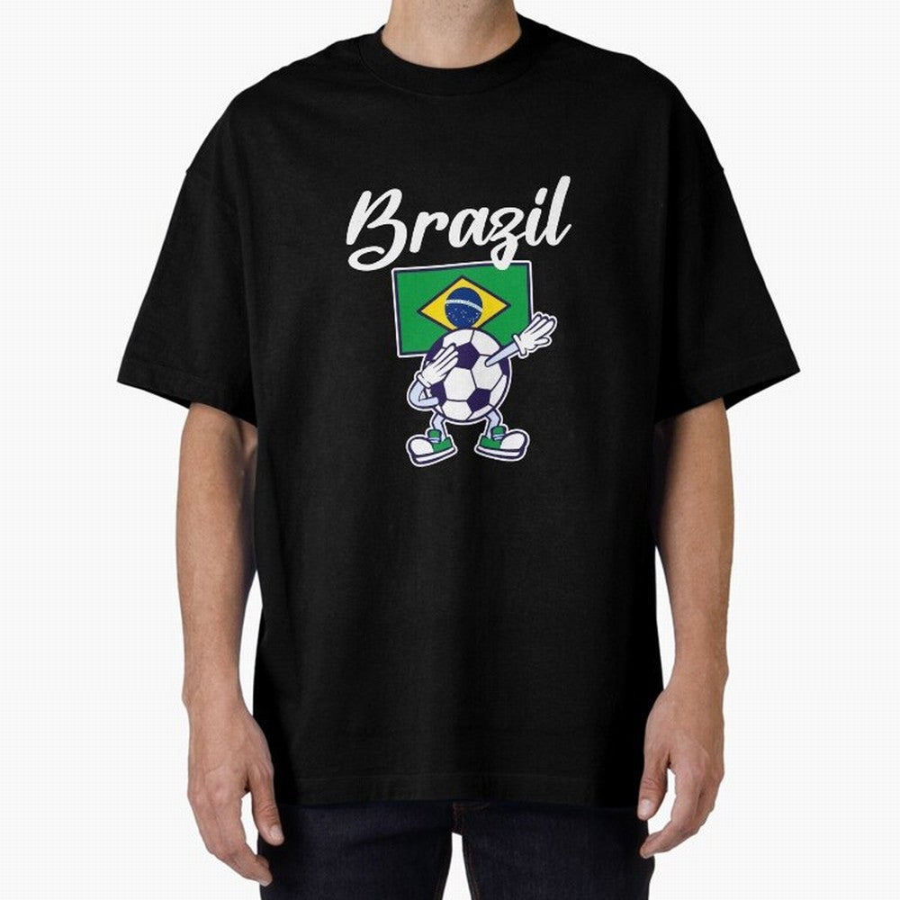 BRAZIL - Dabbing Football Soccer Ball - BRAZIL Classic T-Shirt Cheer for FIFA World Cup 2026 Group Stage Capturing Neymar, Portugal, Spain and Germany Energy, Stadium Chants, National Pride, Trophy Dreams and Unforgettable Football Memories;