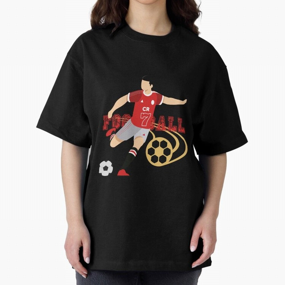 Ronaldo Football Icon Oversized T-Shirt Celebrate Supporters United by Match Day Hype around FIFA World Cup 2026 USA Canada Mexico, Mbappe and Neymar, Spain and Netherlands, Sports Nostalgia, International Competition, Famous Players and