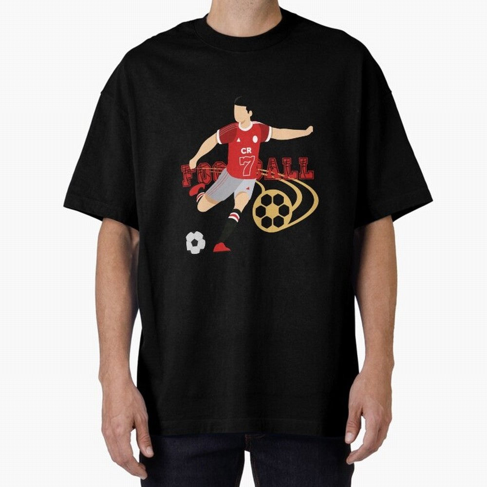 Ronaldo Football Icon Oversized T-Shirt Celebrate Supporters United by Match Day Hype around FIFA World Cup 2026 USA Canada Mexico, Mbappe and Neymar, Spain and Netherlands, Sports Nostalgia, International Competition, Famous Players and