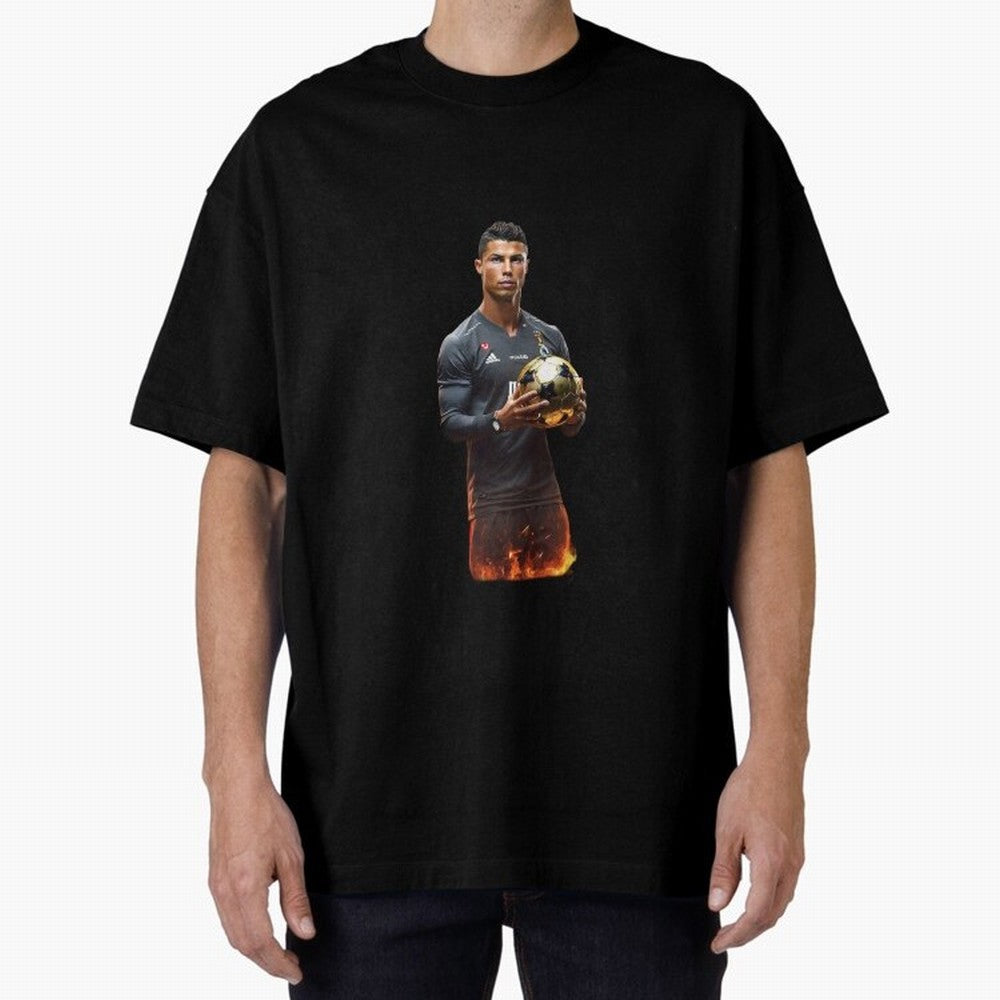 Real Goat Cristiano Ronaldo Oversized T-Shirt Turn Up for Match Day Hype around FIFA World Cup 2026, CR7, Argentina, France and Brazil, Fan Favorite Moments, National Team Passion, Big Match Drama and Soccer History; Ideal for Football Dads,