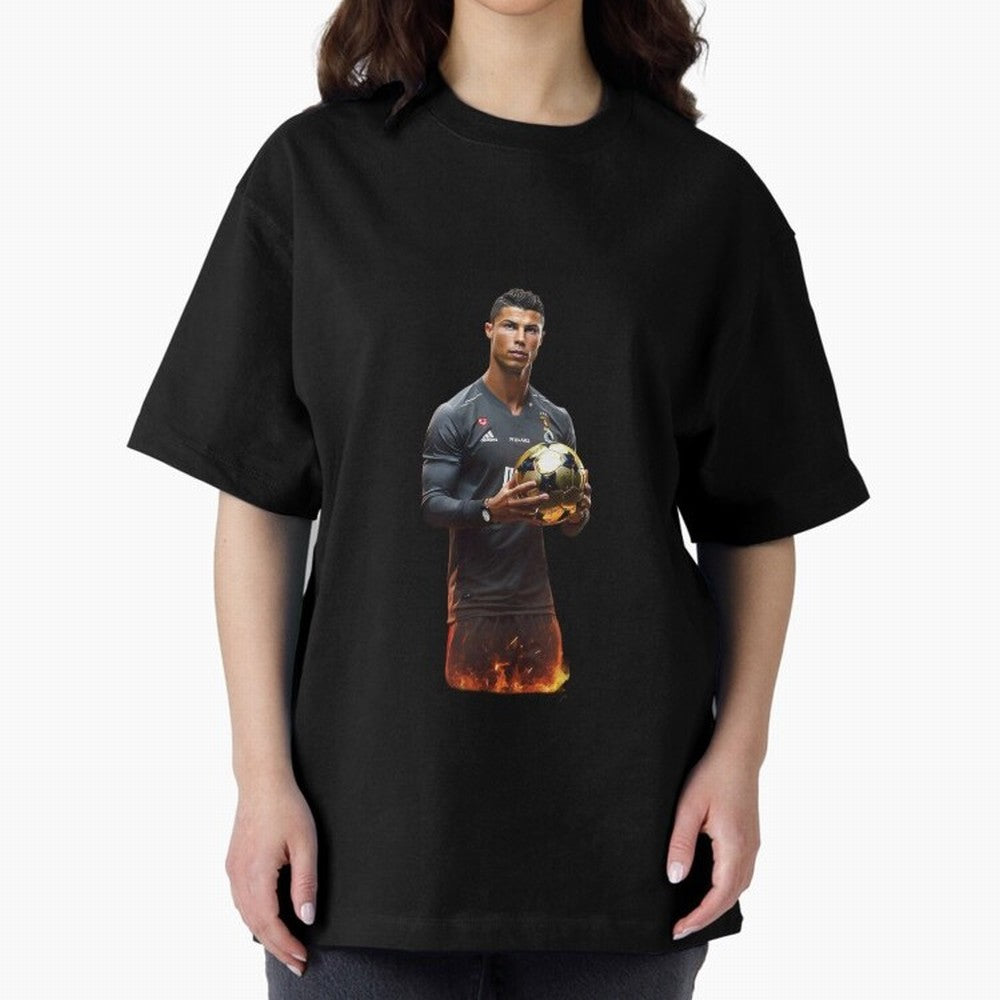 Real Goat Cristiano Ronaldo Oversized T-Shirt Turn Up for Match Day Hype around FIFA World Cup 2026, CR7, Argentina, France and Brazil, Fan Favorite Moments, National Team Passion, Big Match Drama and Soccer History; Ideal for Football Dads,