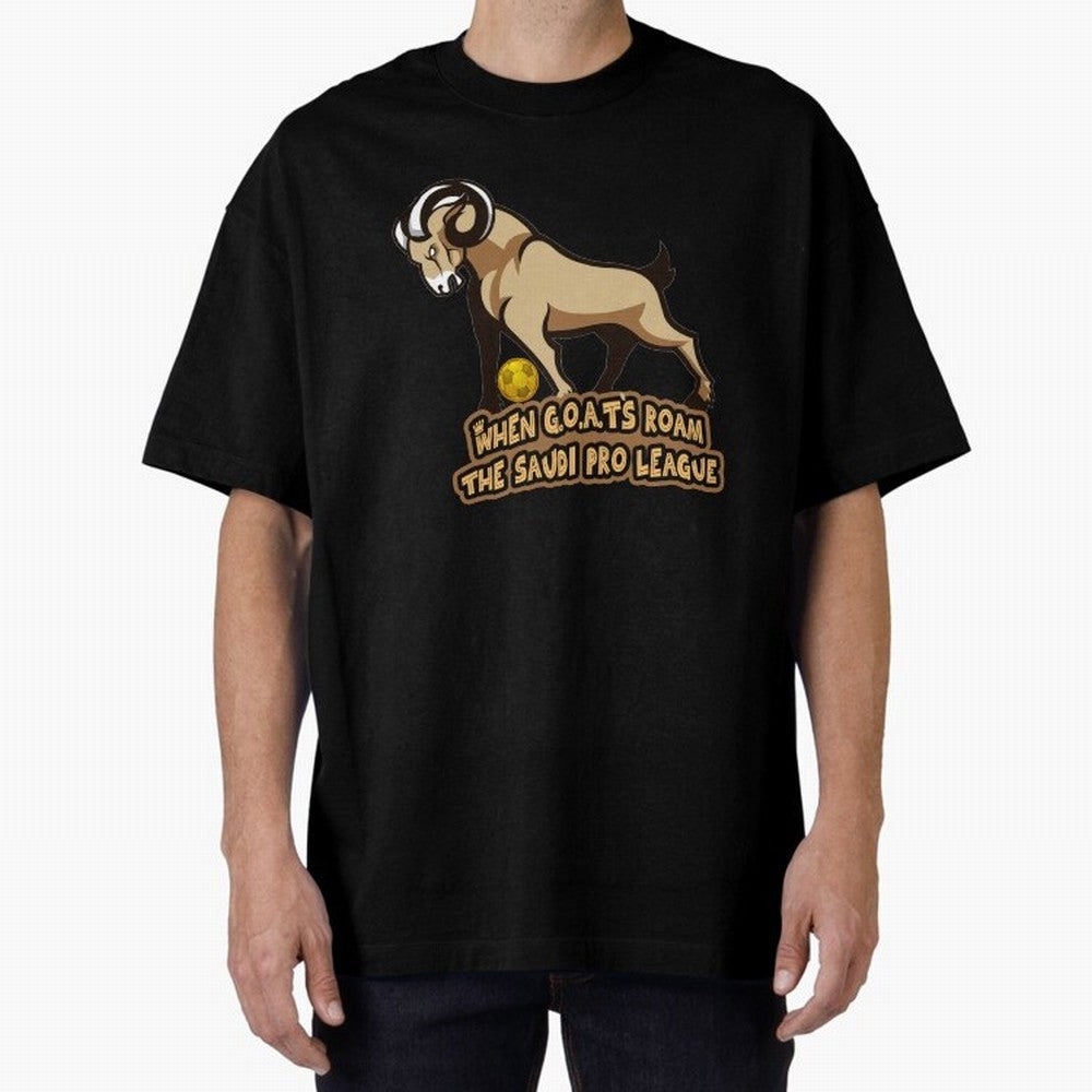 The G.O.A.T. Kings Roam the Saudi League Oversized T-Shirt Show Fan Pride Across Match Day Hype around FIFA World Cup 2026 Group Stage, Messi and Cristiano Ronaldo, Spain and Netherlands, Sports Nostalgia, International Competition, Famous Players