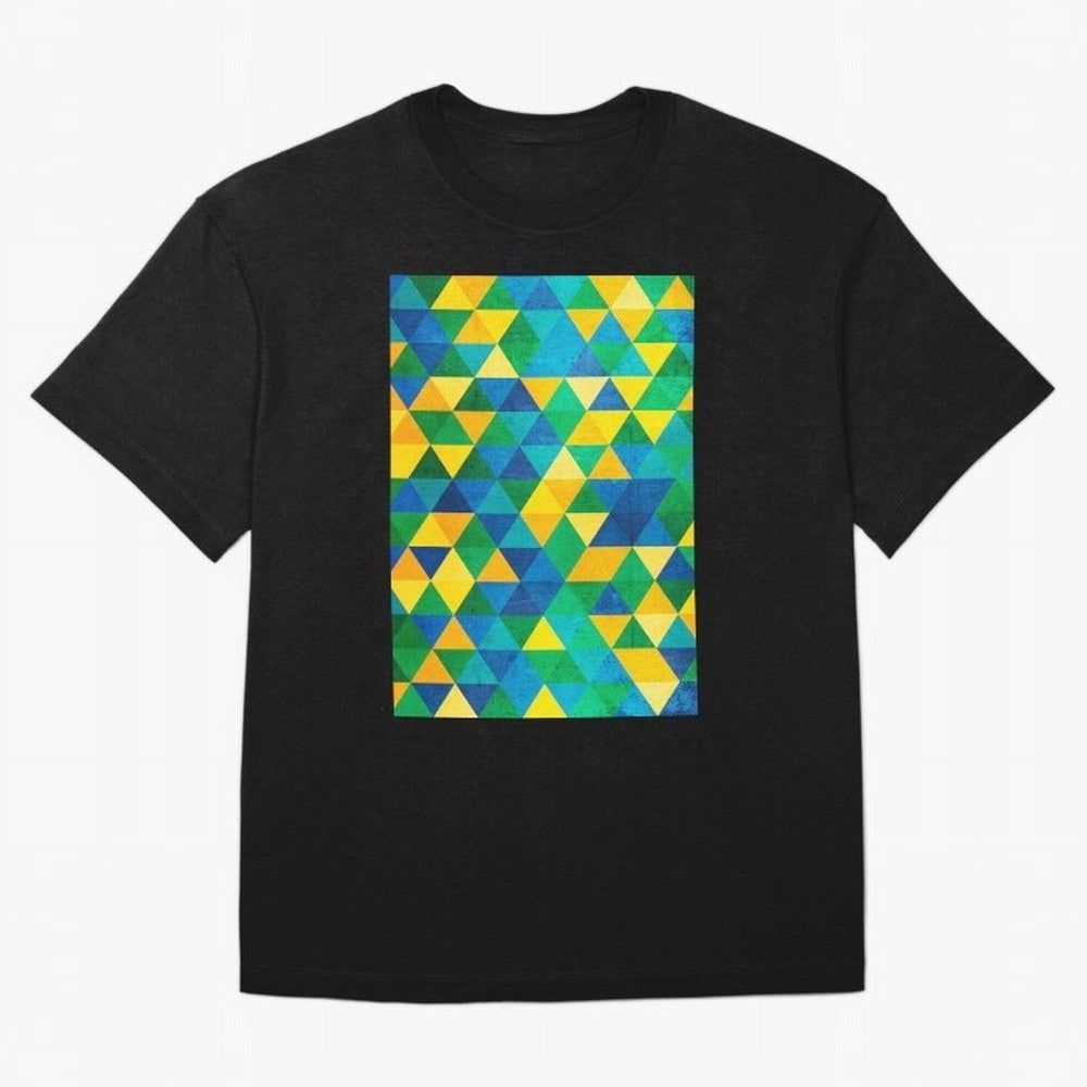 Geometric Brazil colors Classic T-Shirt Turn Up for FIFA World Cup 2026 USA Canada Mexico Capturing Messi, Neymar and Mbappe, Argentina Energy, Champion Mindset, Group Stage Buzz, Knockout Tension and Passionate Fan Culture; Ideal for Football