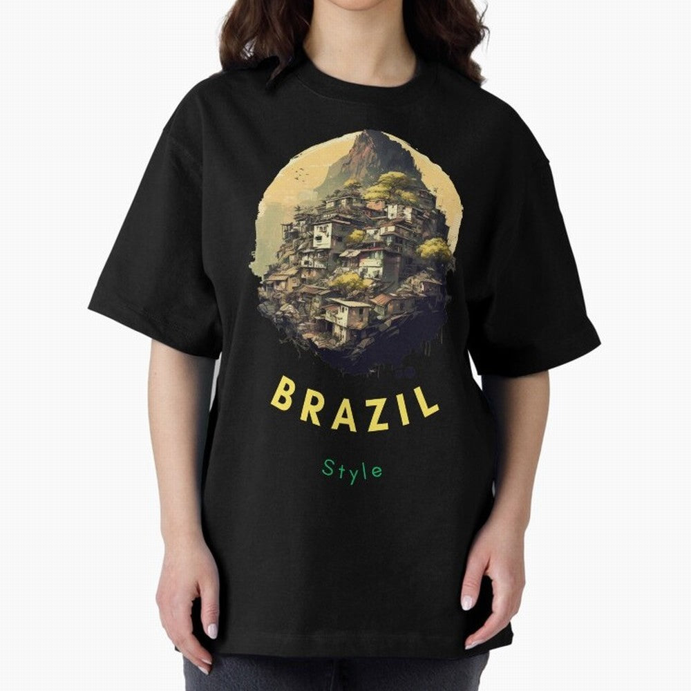 Brazil Style, Japanese Architecture Oversized T-Shirt Show Your Love for Global Football Passion for FIFA World Cup 2026, Built around CR7 and Messi, Portugal, Sports Nostalgia, International Competition, Famous Players and Unforgettable Victories;