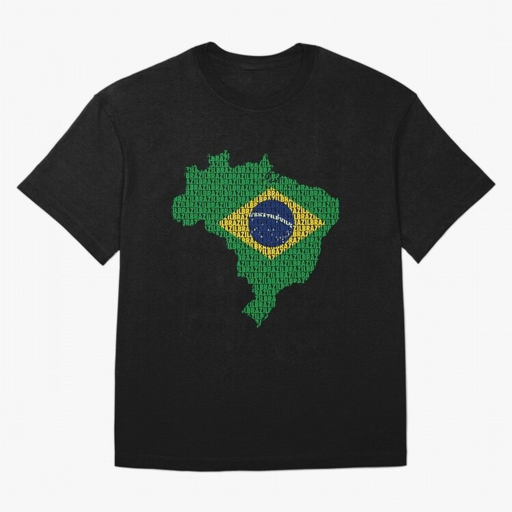 Map of Brazil (Brazil) Oversized T-Shirt Celebrate Golden Goal Energy in FIFA World Cup 2026 Group Stage for Fans of Messi, CR7 and Mbappe and Argentina and Brazil, Bringing Stadium Chants, National Pride, Trophy Dreams and Unforgettable Football