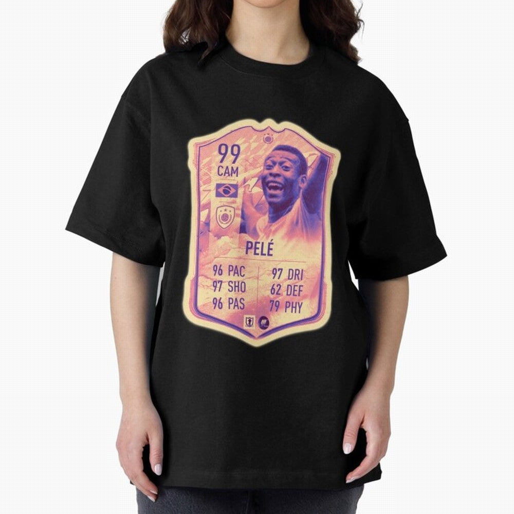Pele Oversized T-Shirt Represent the Passion of Match Day Hype around FIFA World Cup 2026 USA Canada Mexico, Messi, Spain, Football Passion, Legendary Performances, Festival Vibes and Supporter Community; Ideal for Passionate Fans Who Love Underdog