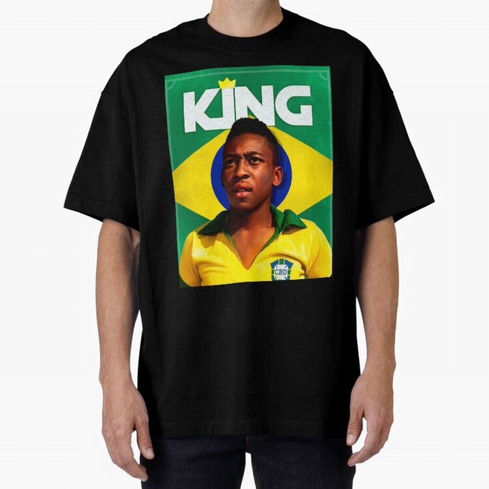 King Pele Oversized T-Shirt Enjoy FIFA World Cup 2026 Group Stage Spirit, Highlighting England, France and Netherlands, Neymar, Haaland and Cristiano Ronaldo, Football History, Final Match Energy, Crowd Noise and Once in a Lifetime Moments; Perfect
