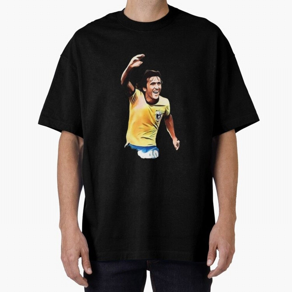 Legends of The Beautiful Game Cartoon Collection Legends Arthur Zico 2 Cartoon Artwork134 Oversized T-Shirt Follow the Road to FIFA World Cup 2026 USA Canada Mexico Spirit, Celebrating Portugal, Cristiano Ronaldo, Haaland and CR7, Classic Soccer