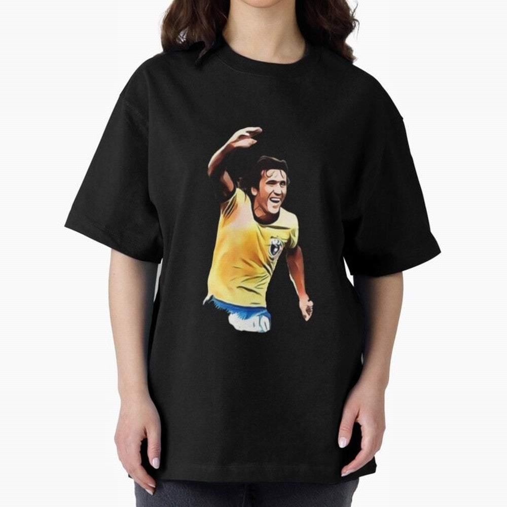 Legends of The Beautiful Game Cartoon Collection Legends Arthur Zico 2 Cartoon Artwork134 Oversized T-Shirt Follow the Road to FIFA World Cup 2026 USA Canada Mexico Spirit, Celebrating Portugal, Cristiano Ronaldo, Haaland and CR7, Classic Soccer