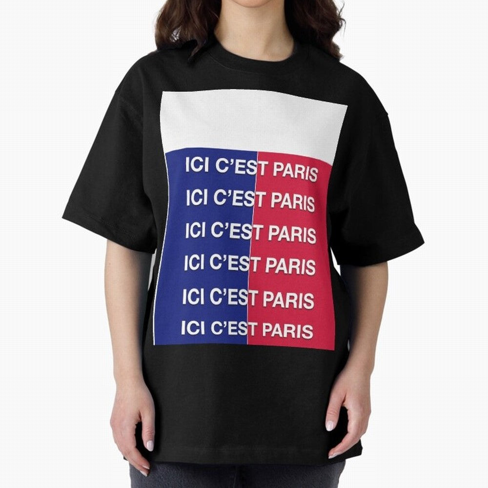 ICI C'EST PARIS Graphic T-Shirt Celebrate the Magic of Global Football Passion for FIFA World Cup 2026 USA Canada Mexico, Celebrating Haaland and Mbappe, Spain, Soccer Culture, Superstar Moments, National Team Dreams and Competitive Fire; Made for