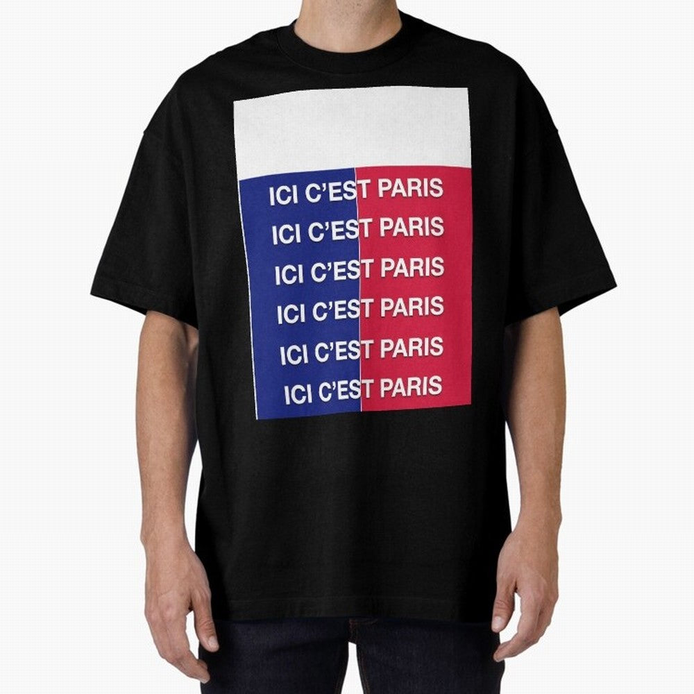 ICI C'EST PARIS Graphic T-Shirt Celebrate the Magic of Global Football Passion for FIFA World Cup 2026 USA Canada Mexico, Celebrating Haaland and Mbappe, Spain, Soccer Culture, Superstar Moments, National Team Dreams and Competitive Fire; Made for