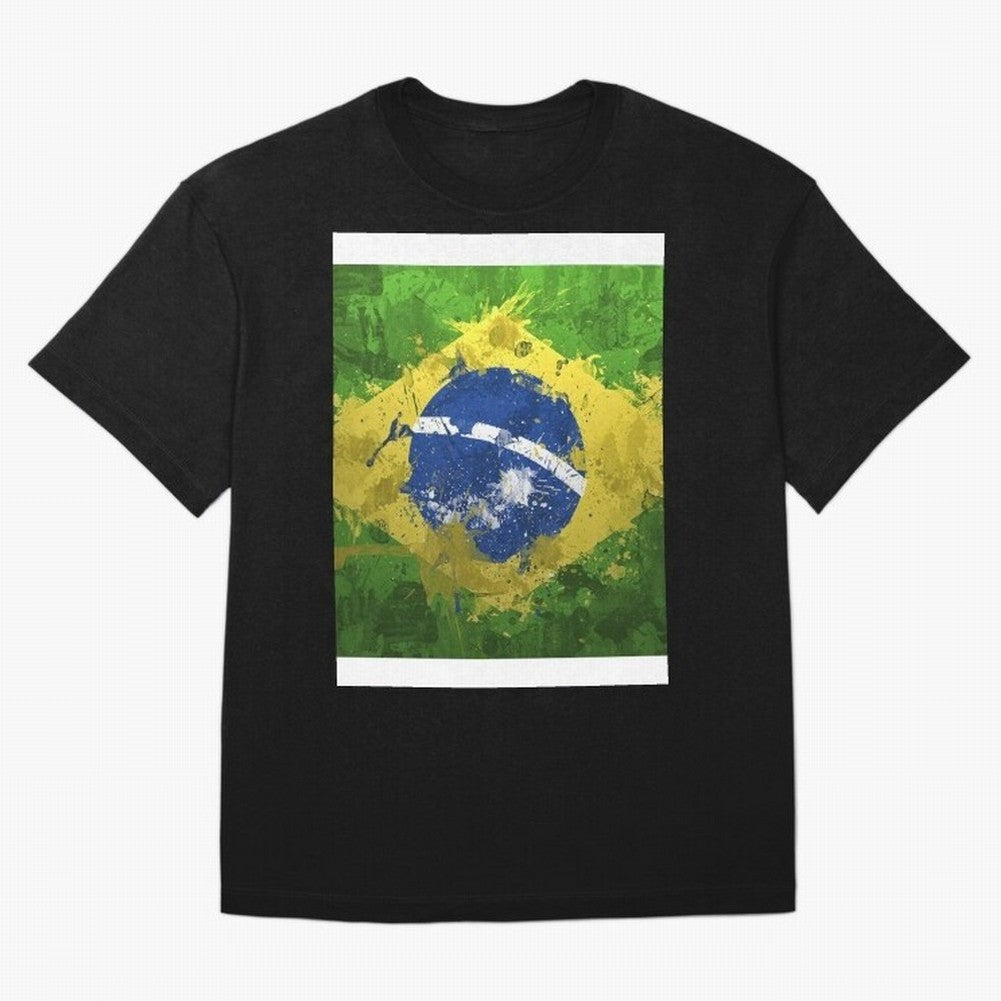 Brasilian Flag Face Mask Graphic T-Shirt Support Your Favorite Stars during FIFA World Cup 2026 Spirit, Centered on Portugal, Spain and Germany, Cristiano Ronaldo, Match Day Excitement, Supporter Culture, Golden Goals and Global Football Passion;